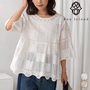 Button Shirt/Blouse Tops Embroidered 2024 Spring/Summer