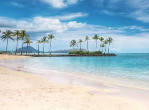 ｶﾞﾗｽｱｰﾄﾋﾟｸﾁｬｰ KAHALA HILTON BEACH　写真/フォト/風景/海/ハワイ