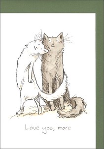 グリーティングカード 多目的 「愛し合う2匹の猫」動物 メッセージカード 2024新作