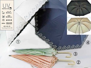晴雨兼用傘　すずらんラメ刺繍　ショートパラソル