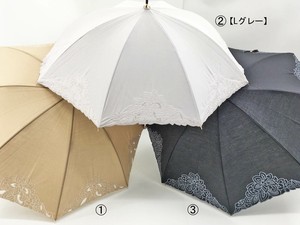 日傘　オーガンジーカット刺繍　ショートパラソル