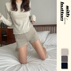 【SDギャザリング】【韓国ファッション】リブニットショートパンツ　スリムフィット/ニット/パンツ