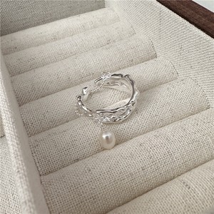Silver-Based Pearl/Moon Stone Ring Pearl sliver Rings 2024 Spring/Summer