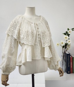 Button Shirt/Blouse Lace Blouse 2024 Spring/Summer