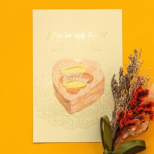 Postcard Foil Stamping Yellow Made in Japan