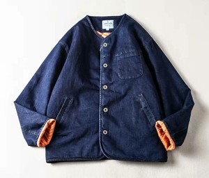 Jacket Denim Jacket Cotton Batting Quilted Coverall Retro