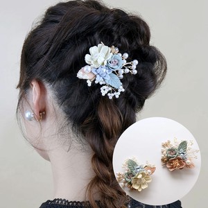 フラワーブーケ　ヘアクリップ　ヘアピン　ヘッドドレス　髪飾り　結婚式　パーティー　韓国製
