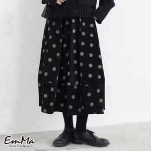 【現品セール50%off】DE4612s コーデュロイドット柄ティアードスカート ロングスカート かわいい