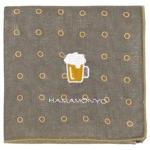 【SDギャザリング】【濱文様】　リバーシブルガーゼハンカチ　リングドットとビール　(日本製)