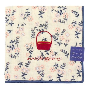 [SD Gathering] Gauze Handkerchief Reversible Pudding Basket Floral Made in Japan