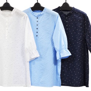 Button Shirt/Blouse Ruffle Polka Dot Made in Japan