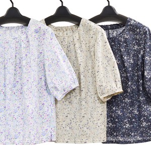 Button Shirt/Blouse Pullover Floral Pattern Made in Japan