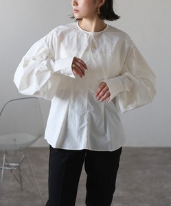 Button Shirt/Blouse Tuck Sleeves Nylon