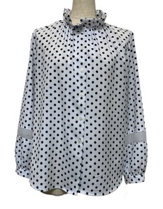 Button Shirt/Blouse Polka Dot