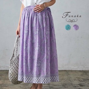 【Fanaka2024SS新作】フラワーブロックプリントスカート