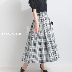 Skirt Check Cotton Flare Skirt 2024 Spring/Summer
