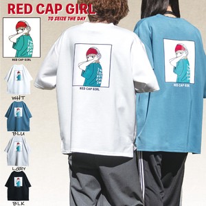 【24SS新作】RED CAP GIRL 接触冷感 とろみポンチ イラスト バックプリント 半袖T-shirt