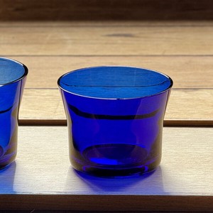 フレアグラス　耐熱性　被せ藍色 S
