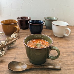【ナチュラルカントリー】スープマグカップ　全6色　（美濃焼・日本製・陶磁器）/山智