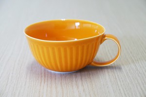 オレンジ釉 スープカップ 橙 スープ カップ 波佐見焼 日本製 オレンジ スープマグ 彫り しのぎ