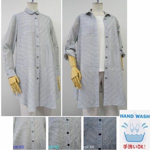 Button Shirt/Blouse Stripe Switching 2024 Spring/Summer