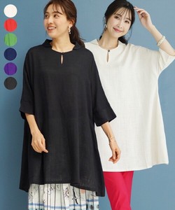 Button Shirt/Blouse A-Line Linen-blend 5/10 length 【2024NEW】