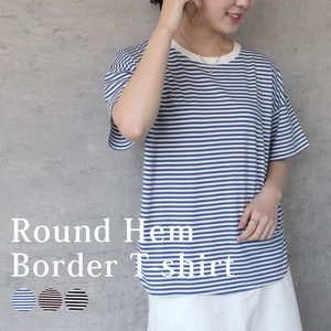 Pre-order T-shirt T-Shirt Spring/Summer Rayon Tops Border 2024 Spring/Summer