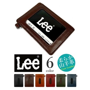 全6色　LEE リー 柔らか　ゴートレザーパスケース カードケース 定期入れ 山羊革 本革 リアルレザー(les-5)