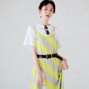 Casual Dress Stripe Spring/Summer Long Sleeveless One-piece Dress Border Ladies'