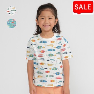 Kids' Short Sleeve T-shirt Patterned All Over Colorful M Made in Japan