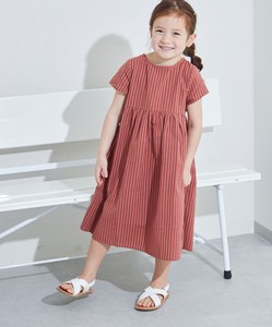 Kids' Casual Dress Patterned All Over French Sleeve One-piece Dress