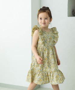 Kids' Casual Dress Ruffle Patterned All Over One-piece Dress
