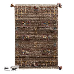 ギャッベ　ペルシャ　イラン　オーガニックウール　絨毯　ラグ　玄関マットM　53.5×76.5cm　MM1560_NE