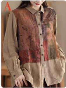 シャツ ゆったり   長袖  花柄    レディースファッション    GK55.80.96#ZCHA3176