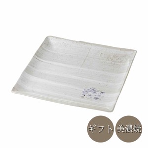 ギフト　紫桜 10号四角盛皿  日本製 美濃焼 陶器