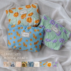 Pouch Jacquard Floral Pattern Large Capacity