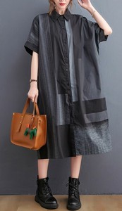 Button Shirt/Blouse Oversized L One-piece Dress 2024 Spring/Summer