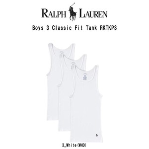 POLO RALPH LAUREN(ポロ ラルフローレン)タンクトップTシャツ 3枚セット 肌着 白 子供用 ボーイズ RKTKP3
