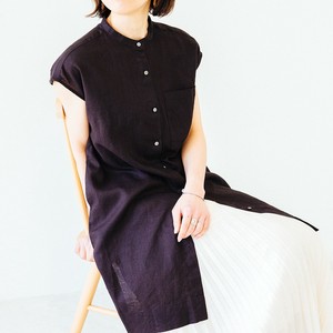【レディース】オリジナルリネン - フレンチスリーブチュニックシャツ