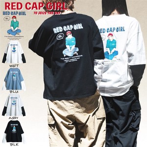 【24SS新作】RED CAP GIRL 20/-天竺 フェイクレイヤード 長袖T-shirt