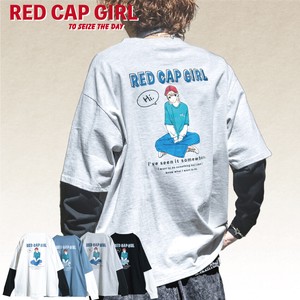 【24SS新作】RED CAP GIRL 20/-天竺 フェイクレイヤード 長袖T-shirt