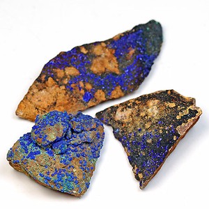 アズライト(藍銅鉱) モロッコ産 Azurite 3個 鉱物原石【FOREST 天然石 パワーストーン】