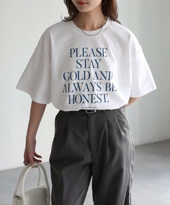 [GILDAN]  5段ロゴプリントオーバーサイズTシャツ 【easy as nap】