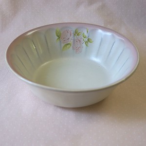 Main Plate Bird Pottery Rose Made in Japan
