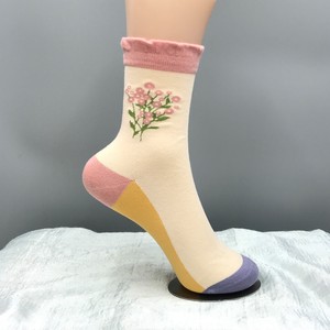 Crew Socks Ruffle Socks Flowers Ladies'