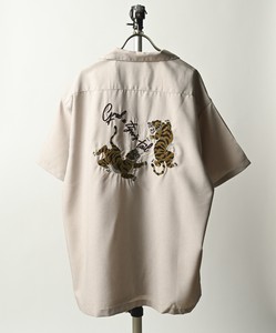トラ刺繍半袖シャツ