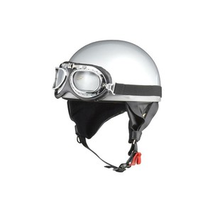 リード工業 CROSS ビンテージハーフヘルメット シルバー フリーサイズ CR-750