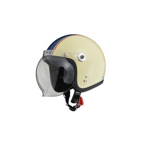 リード工業 BARTON ジェットヘルメット アイボリー×ネイビー フリーサイズ BC-10