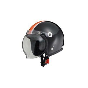 リード工業 BARTON ジェットヘルメット ブラック×オレンジ フリーサイズ BC-10