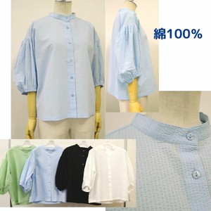 Button Shirt/Blouse Band-Collar Shirt 2024 Spring/Summer